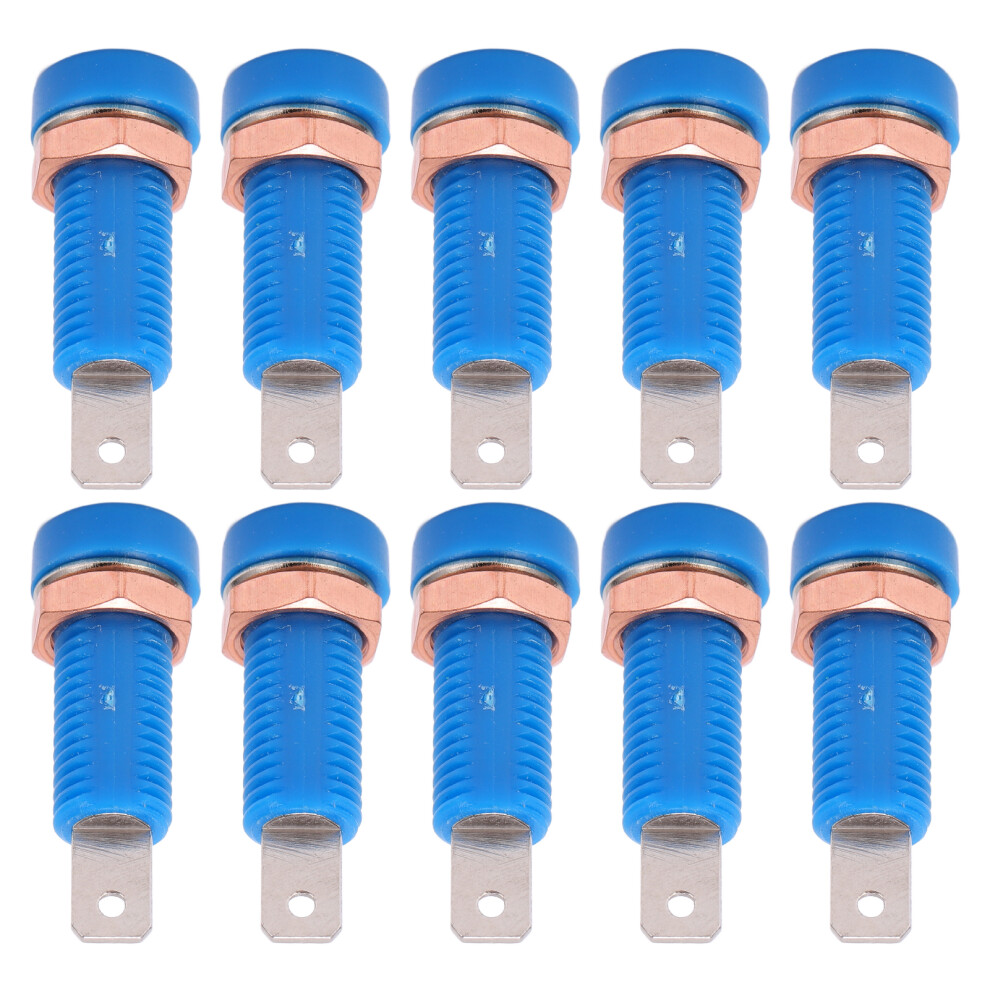 10Pcs Blue Banana Jack Sockets 4Mm Panel Mount Binding Post Connectors 7891390445259