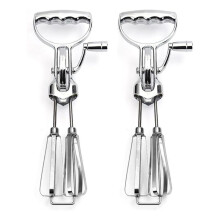 2 ST Äggvisp Handvev Rostfritt Stål Roterande Handvisp Handvev Äggvisp Handvev Manuell Handmixer