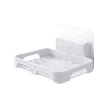 Wall Mounted Suction Cup Soap Dish with Drain, No Drill Bathroom Soap Holder Keeps Soap Dry