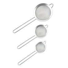 3pcs Stainless Steel Fine Mesh Food Filter for Baking Sifting Flour Sieve Juicing Soybean Baking Kitchen Tool
