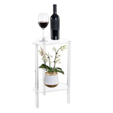 Clear Acrylic End Table, Corner Side Table for Small Spaces, Small Accent Table for Living Room, Bedroom