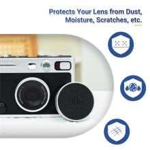 Retro Leather Lens Cap for Instax EVO Camera Lens Cover Anti-Scratches Aluminum Evo Lens Cap