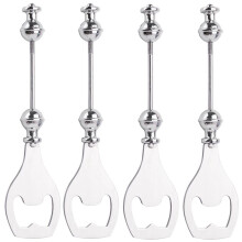 4 Pack DIY Beaded Beer Opener Metal Bottle Opener Decorative Beaded Bottle Opener for Bartenders Kitchen Tool