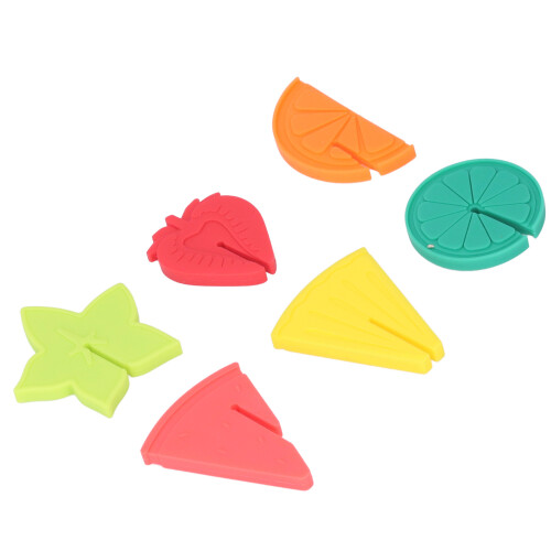 6pcs Silicone Fruit Pattern Wine Glass Markers, Reusable, 4.8-5cm 2