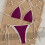 Women's Two Piece Swimsuit, , Strappy Triangle-brown M 3