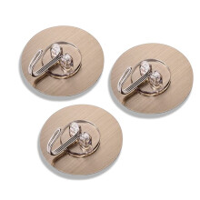 Broom Holder Wall Mount Self Adhesive Silver Rack Set, 3 Pack Mop and Broom Organizer for Home Storage