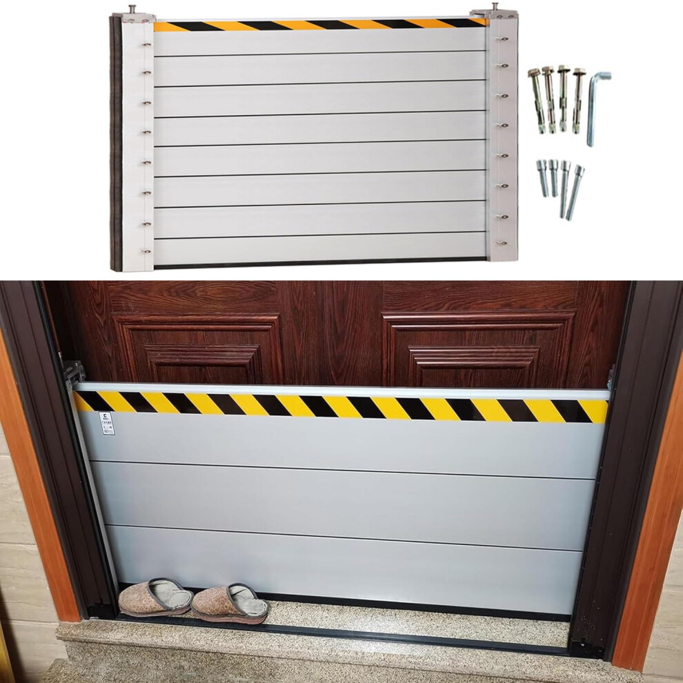 Aluminum Flood Barrier For Garage And Doorway With Reliable Waterproof Seal, Detachable Panel 18Ft 9771547540410