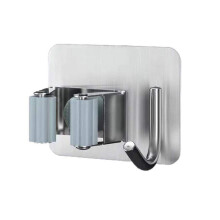 Broom Holder Wall Mounted Stainless Steel SelfAdhesive Mop and Broom Organizer with Hook 5Pcs Size A
