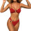 Ensemble bikini deux pièces pour femmes, ensemble de-Rouge S 1