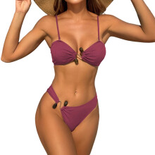 Ensemble bikini deux pièces pour femmes,-couleur rouge L