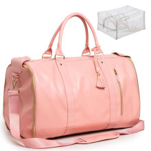 Carry On Garment Bag, 2 in 1 Garment Duffel Bag with Shoe Compartment for Women, Waterproof, Pink