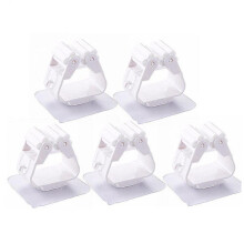 Wall Mounted Broom Holder 5pcs Punch Mop Organizer with Strong Suction Hooks for Bathroom Storage