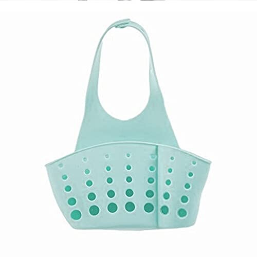 Adjustable Sink Storage Rack with Fast Drain Drying, Blue Hanging Organizer for Kitchen and Bathroom