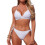 Women's 2 Piece Swimsuit Halter String Bikini-White M 1