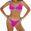 Women's Colorful String Bikini Set, Sexy Two-Piece-rose red L 1