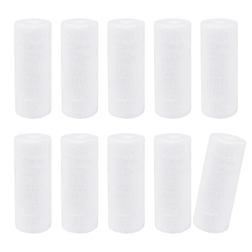 10 rouleaux de bandage athlétique élastique, 4-Blanc 8X400CM
