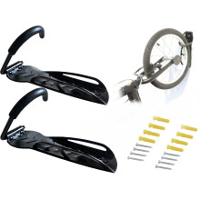 Bike Wall Mount Rack 2 Pack, Heavy Duty Vertical Bike Rack for Garage Storage, SpaceSaving Black Hooks