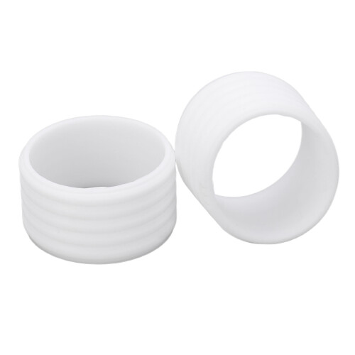 2pcs White Silicone Tennis Racket Handle Sweat Absorption Ring 5g