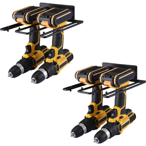 Power Tool Organizer with Drill Holder Wall Mount, Pegboard Charging Station for Garage, 1 Layer