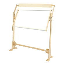 Adjustable Wooden Embroidery Stand with Storage Box, 360 Rotating Cross Stitch Hoop Holder for Tabletop Stitching