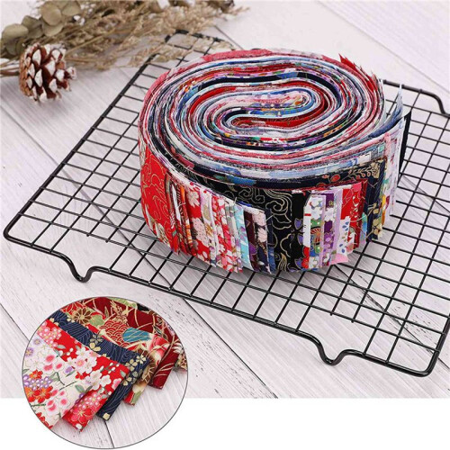 Jelly Roll Fabric Strips for Quilting,80 PCS Roll Cotton Fabric for Sewing with Different Patterns DIY  Patchwork 1
