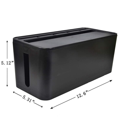 3X Cable Management Box for Desk Cable Management and Power Strip Box Solutions(Black) 1