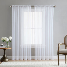 20Pc Super Soft Great Hand Feeling White Tulle Curtains for Living Room Decoration Modern Chiffon Solid Sheer Voile