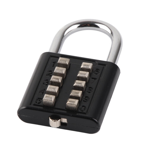Waterproof 10-Digit Combination Security Padlock for Outdoors, Black 2