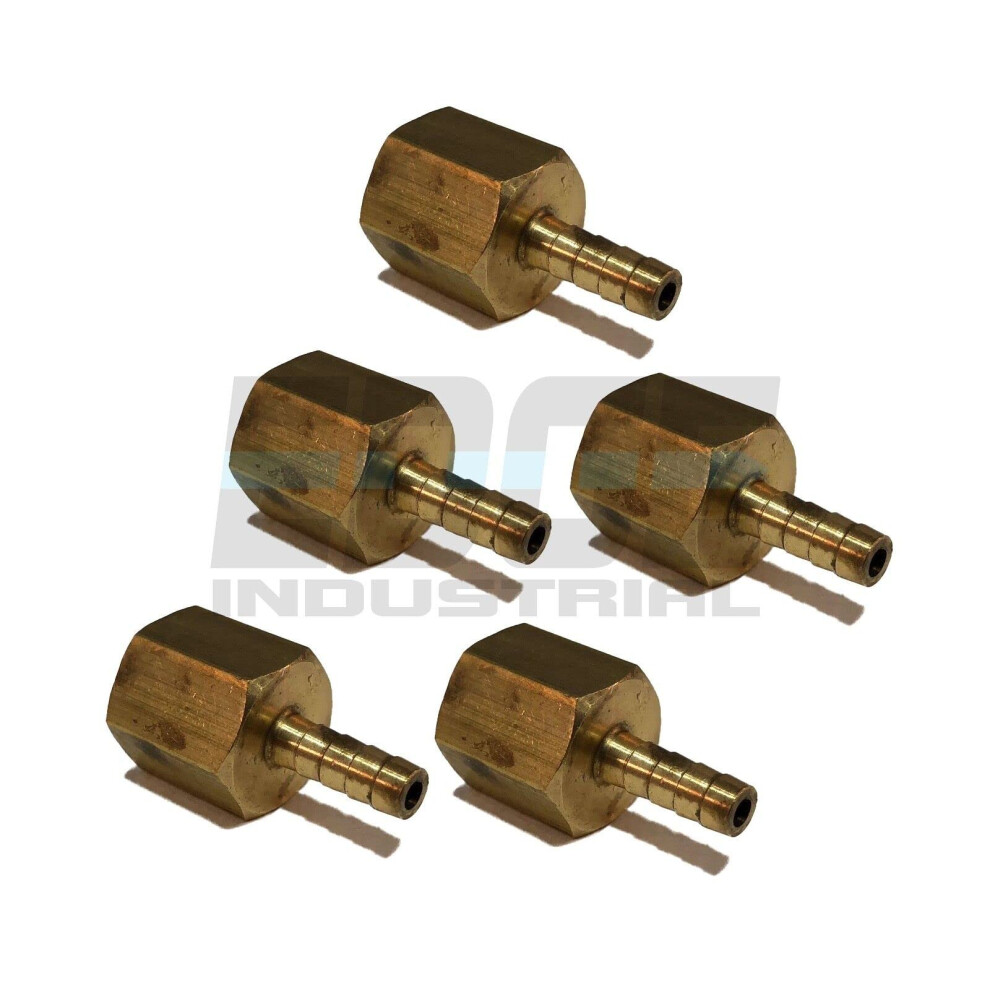 Pack Of 5 Brass Hose Barb Fittings 1/8 Hose Barb To 1/8 Npt Adapter For Gas Fuel Water Air LeakâResistant 9455672140058