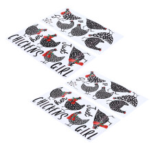 4pcs Kitchen Wall Stickers 60x30cm Chicken Shape PVC Decorative