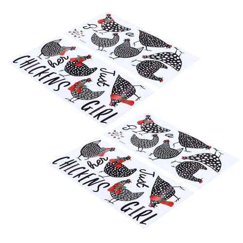 4pcs Kitchen Wall Stickers 60x30cm Chicken Shape PVC Decorative