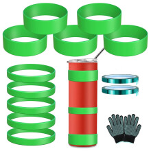 SilikonbäNder für Sublimationsbecher 20 und 30 Unzen, Elastischer Sublimationssilikon Papierhalterring mit Handschuhen, Transferband