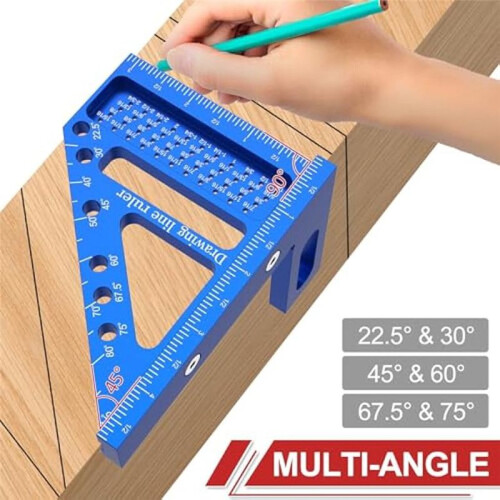 Multi Angle Measuring Ruler,Carpenter Square with Angle Position Pin,Woodworking Square ,Measuring Layout Scribing Ruler 1