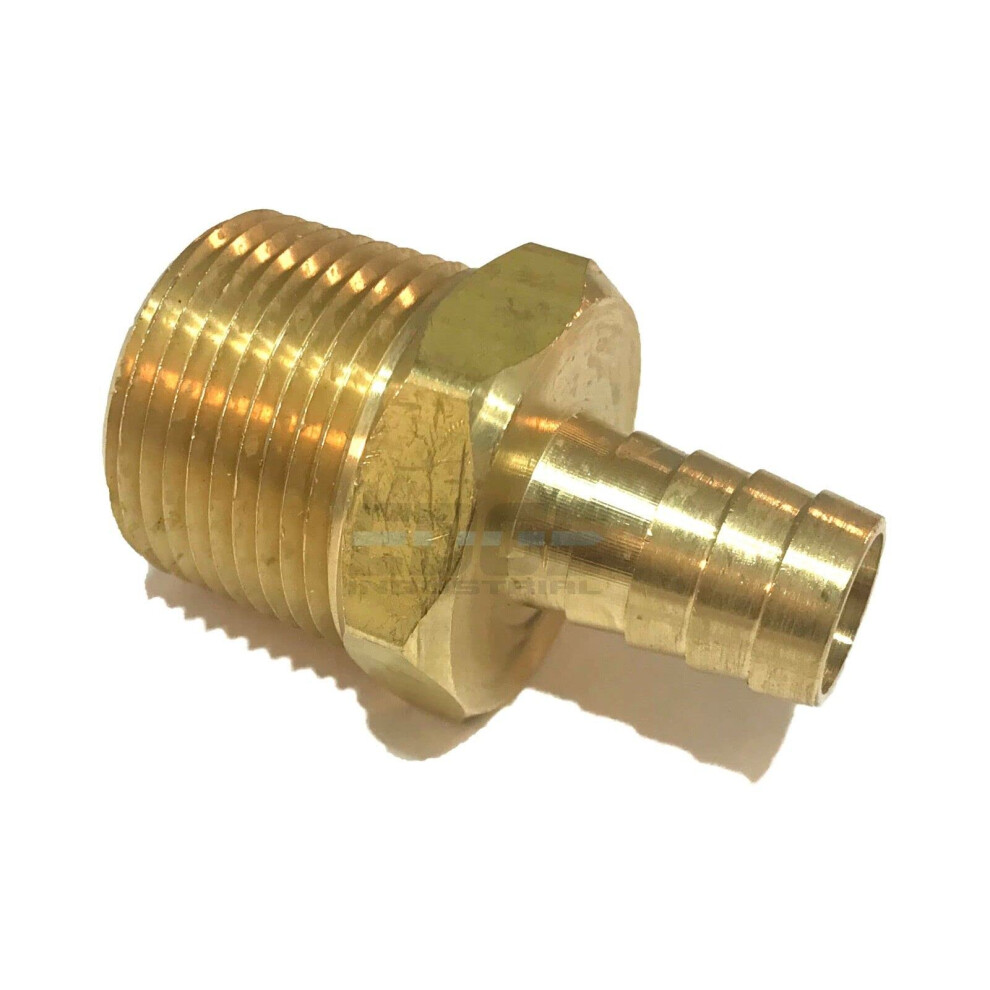 Brass Hose Barb Fitting 5/8 Inch To 1 Inch Male Npt Adapter Leakresistant Corrosionresistant For Gas Fuel Water Air 9092120618846