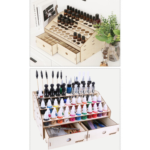 DIY Houten Organizer Verfflessen Display Rack Borstels Houder Stand Opslag Model Tool 2