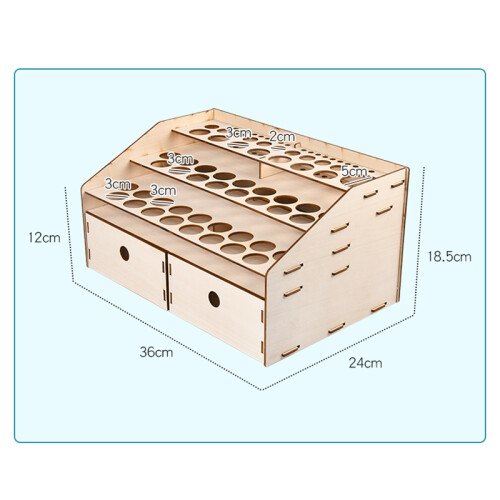 DIY Wooden Organizer Paint Bottles Display Rack Brushes Holder Stand Storage Model Tool 2
