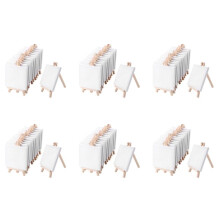 72pc 4 By 4 Inch  Canvas and 8 X 16cm  Wood Easel Set for Painting Drawing School Student Artist Supplies
