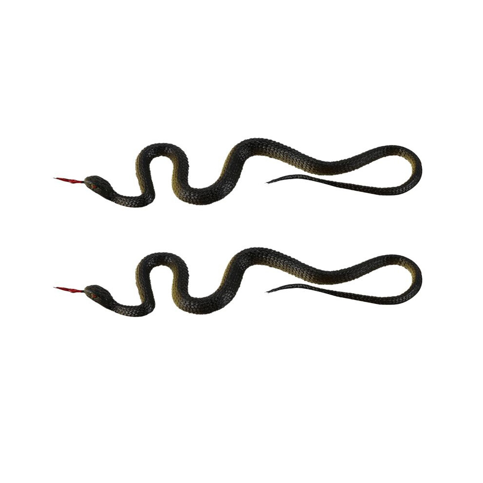 Brecantia 2X Rubber Snake Pretend Trick Toy Garden Props