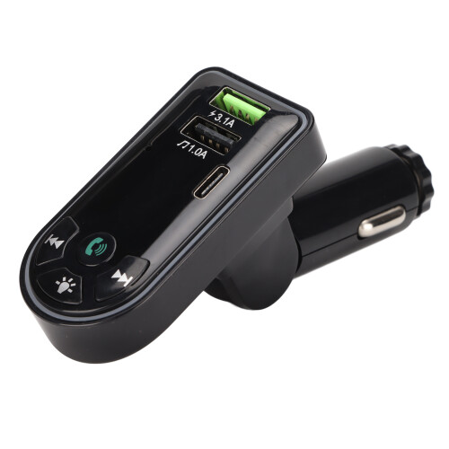 Car MP3 Player Bluetooth Adapter with Dual USB, LED Screen, Ambient Light