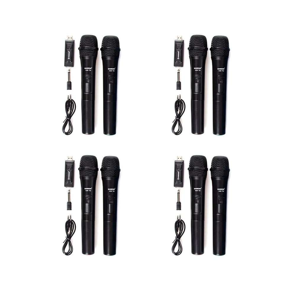 8X Zansong Uhf Usb 3.5Mm Wireless Microphone Megaphone Handheld Mic With Receiver For Karaoke Speech Loudspeaker V20 6031598847702
