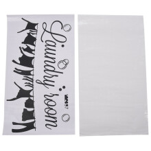 2X "Laundry Room" Laundry Room Decoration Carved Wall Stickers Can Remove Stickers:Black