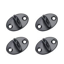 4 Pcs Stainless Steel Ceiling Hooks Black Oval U Pad Eye Heavy Duty Wall Mount Anchor with Screws