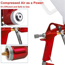 Air Hopper Spray Paint Gun for Drywall, Ceiling, Stucco with 1.5 Gallon Hopper, Includes 3 Nozzles (4mm/6mm/8mm) - Red