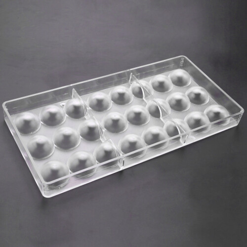 3X 24 Holes Semi Sphere Chocolate Mould Polycarbonate Chocolate Bar Mold Half  Candy Maker Mold Bakeware 2