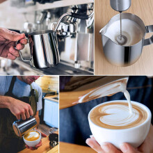 2X Milk Frothing Pitcher 350Ml (12Oz)Steaming Pitchers Milk Coffee Cappuccino Latte Art Barista Steam Pitchers Milk Cup