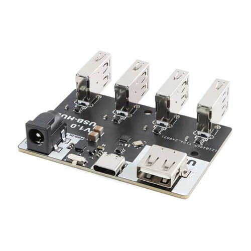 2Pcs USB Conector CH334 Hub Module 4 Interface USB2.0 Hub 40MB/S 5V XL-USBHUB USB-A TYPE-C DC5.5x2.1 Interface 1