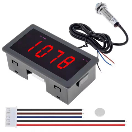 Varvtalsmätare med 4 Digitala LED-Displayer för Motor med Hög Precision och Hall-Närhetssensor 2