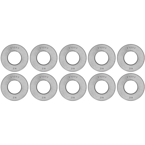 10Pcs Thrust Ball Bearing Kit 51200-51204, Single Direction, Steel 1