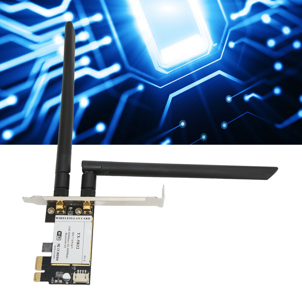 2.4G/5G 300Mbps Pcie Wireless Network Card For Pc Black 7891390448724