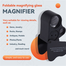 LED Loupe,30X 60X Illuminated Jewelers Loupe,Foldable Metal Jewelry Eye Loop Magnifier,For Coins Stamps Watches 1Pcs